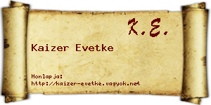 Kaizer Evetke névjegykártya